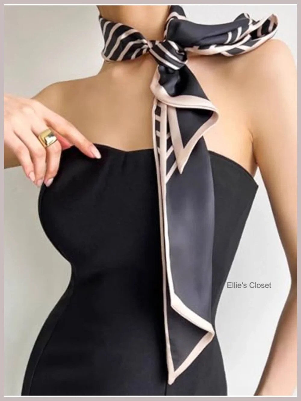 Silky Satin Fashion Scarf for Women - Double-Sided Print, Lightweight Hair/Bag